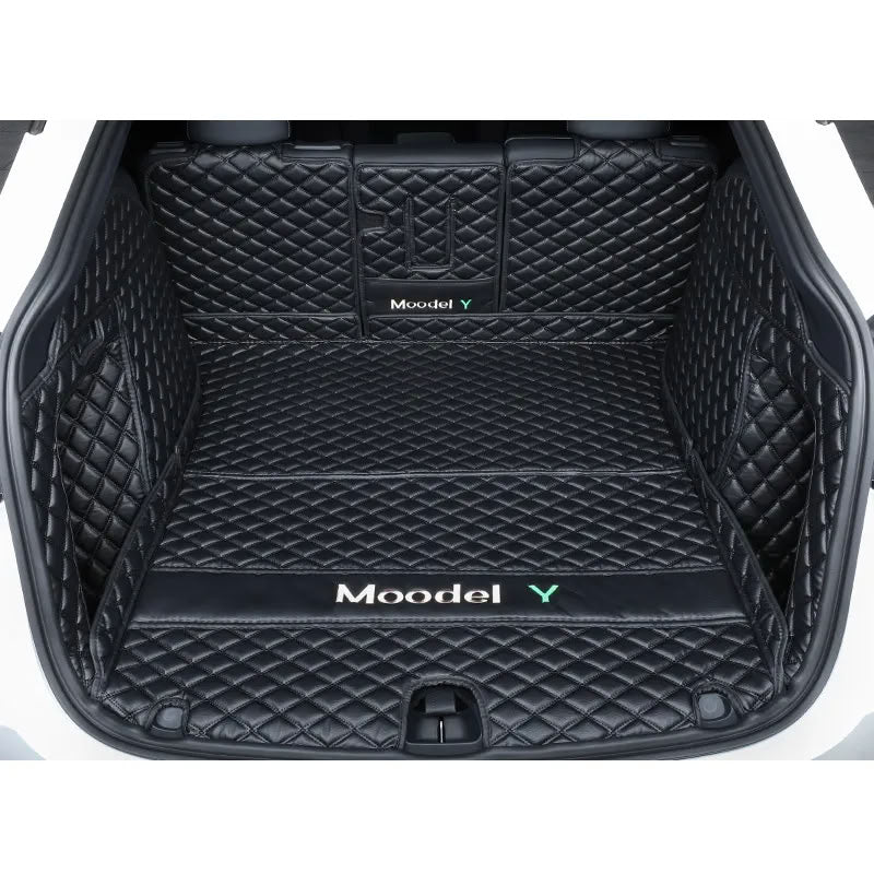 Tesla Model Y Trunk Mats – Waterproof, Soundproof, Stain-Resistant Black Full Coverage Trunk Mat