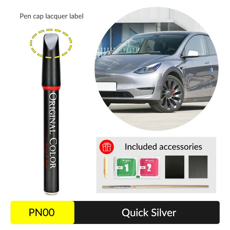 Tesla Touch Up Paint | Easy Paint Repair Kit for Tesla Model 3/Y/X/S Quick Silver (PN00)