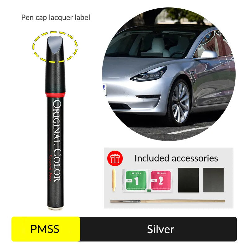 Tesla Touch Up Paint | Easy Paint Repair Kit for Tesla Model 3/Y/X/S Silver (PMSS)