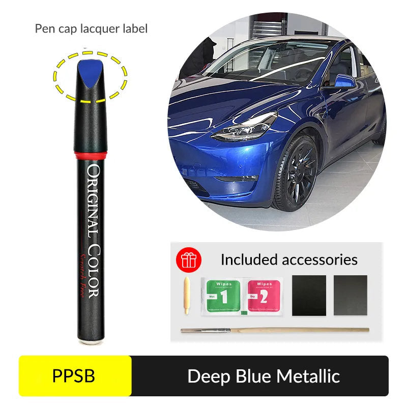 Tesla Touch Up Paint | Easy Paint Repair Kit for Tesla Model 3/Y/X/S Deep Blue Metallic (PPSB)