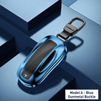 Tesla Model X Aluminum Metal Keychain Cover Sky Blue