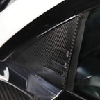Dry Carbon Fiber A-Pillar Glass Trim for Tesla Model 3/Y Glossy Carbon Fiber