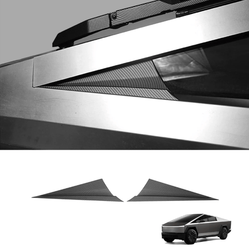 A-Pillar Triangle Spoiler Covers for Tesla Cybertruck Carbon Fiber Pattern (ABS)