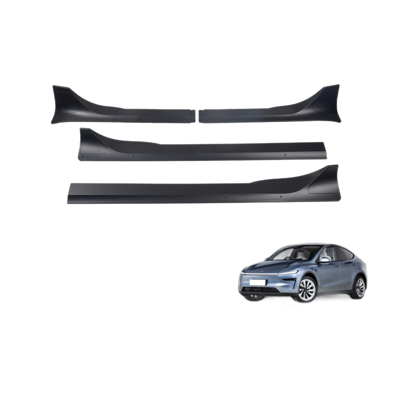 ABS Side Skirts Split Design for Tesla Model Y Juniper Matte Black