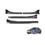 ABS Side Skirts Split Design for Tesla Model Y Juniper Glossy Carbon Fiber Texture