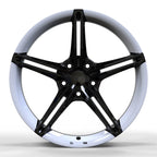 Dual-Patch Color Wheels for Tesla (Custom Colors Available) Milk White + Black