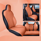 All Season Nappa Leather Seat Cover for Tesla Model 3/Y Orange