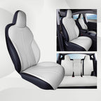 All Season Nappa Leather Seat Cover for Tesla Model 3/Y White