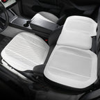 All-Wheather Nappa Leather Car Seat Covers for Tesla Model 3/Y Tesla Model 3 Y Full Set of Car Seat Covers (3 Pieces) Elegant White