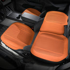 All-Wheather Nappa Leather Car Seat Covers for Tesla Model 3/Y Tesla Model 3 Y Full Set of Car Seat Covers (3 Pieces) Emma Orange
