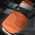 All-Wheather Nappa Leather Car Seat Covers for Tesla Model 3/Y Tesla Model 3 Y Front Row Seat Covers (2 Pieces) Emma Orange