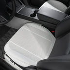 All-Wheather Nappa Leather Car Seat Covers for Tesla Model 3/Y Tesla Model 3 Y Front Row Seat Covers (2 Pieces) Elegant White