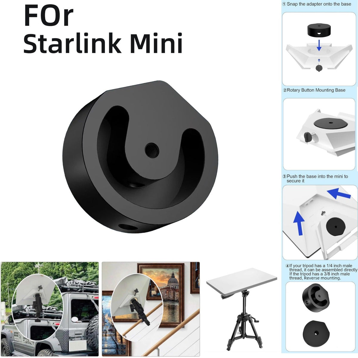 Aluminum Alloy Tripod Ball Head Adapter for Starlink Mini4