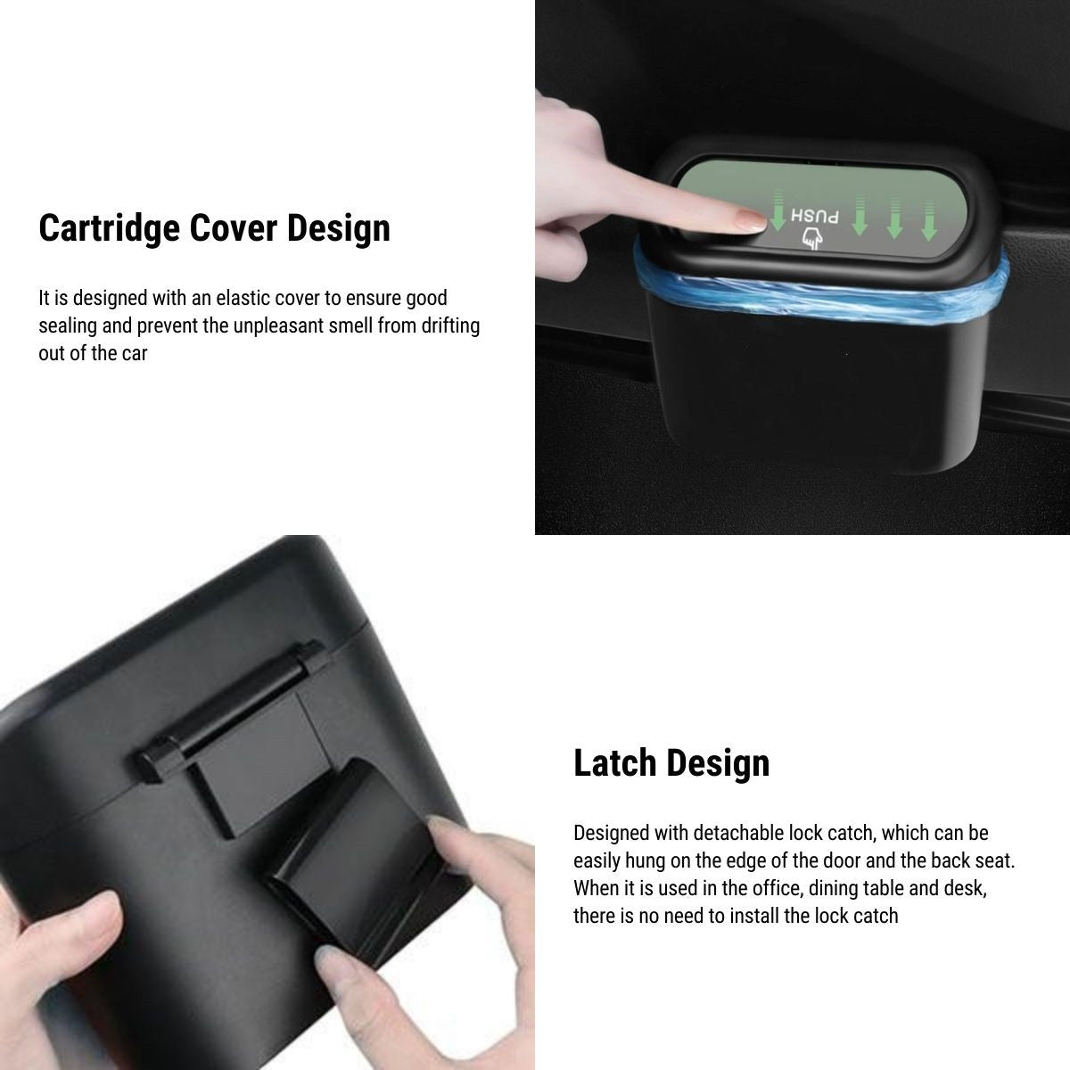 Car Trash Can with 7 Rolls of Garbage Bags for Tesla