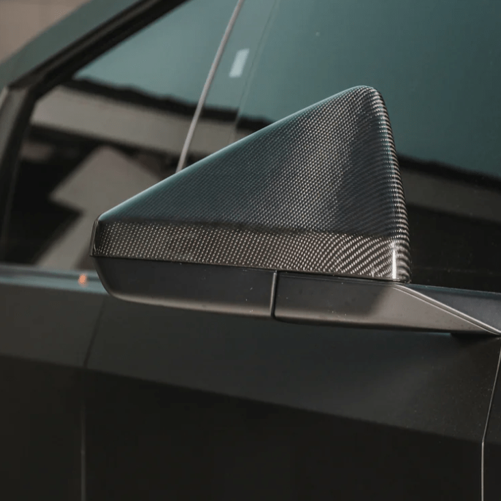 Carbon Fiber Rearview Mirror Cover for Tesla Cybertruck Glossy Carbon Fiber