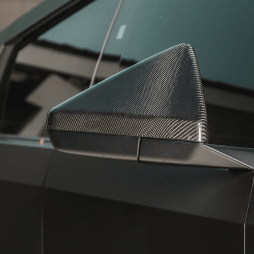 Carbon Fiber Rearview Mirror Cover for Tesla Cybertruck Glossy Carbon Fiber