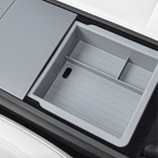 Center Armrest Storage Box Double-Layered for Tesla Model 3 Highland & New Model Y Grey