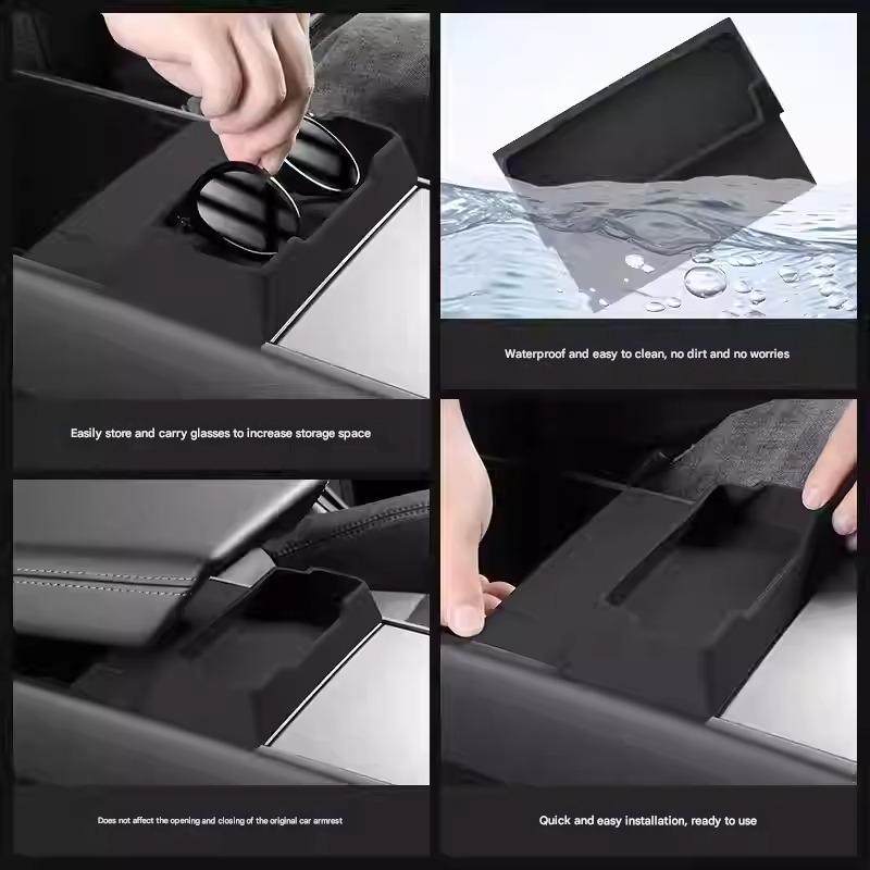 Center Console Glasses Tray for Tesla Model Y Juniper & Model 3 Highland