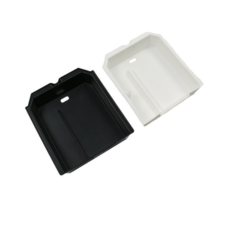 Center Front Storage Box Double-Layered for Tesla Model 3 Highland & New Model Y White