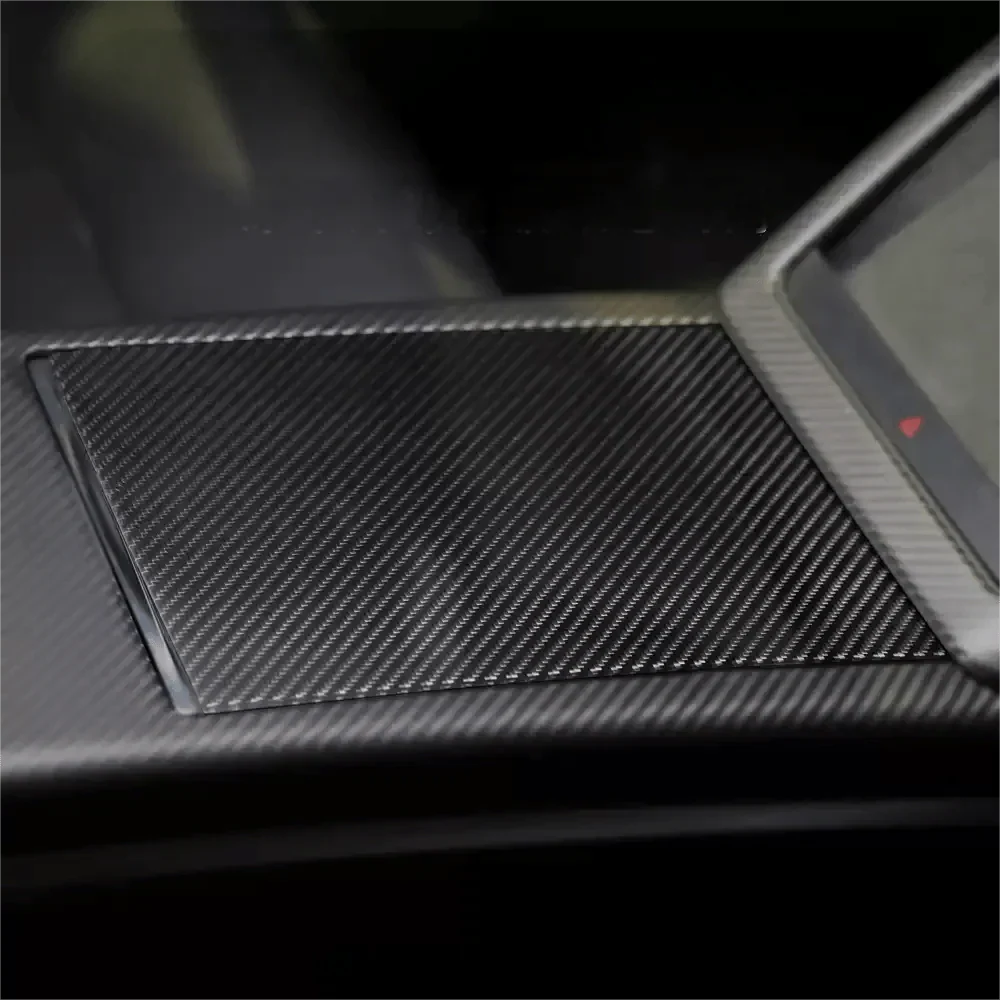 Center Panel Storage Box Dry Carbon Fiber Overlay for Tesla Model S/X 2021+