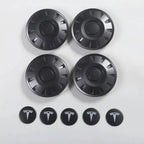 Tesla Model 3 Highland Wheel Center Caps - 18/19 inch ABS Hub Caps - Full Coverage Protection & Easy Snap-On Installation Gray