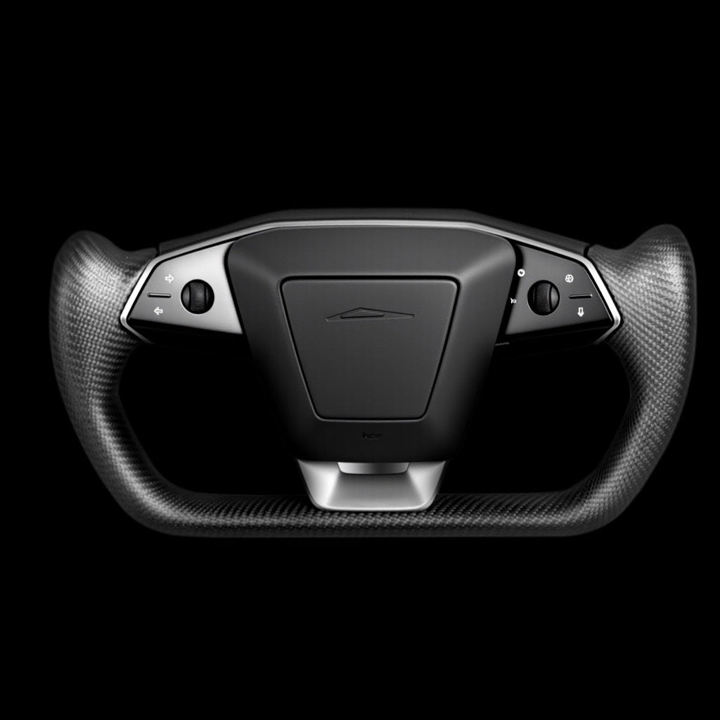 Carbon Fiber Yoke Steering Wheel for Cybertruck Matte Carbon Fiber