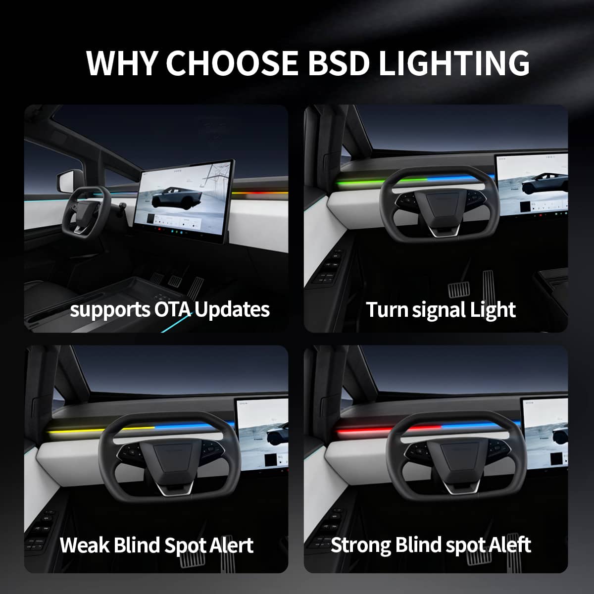 Cybertruck Smart BSD Blind Spot LED Ambient Lighting Kit