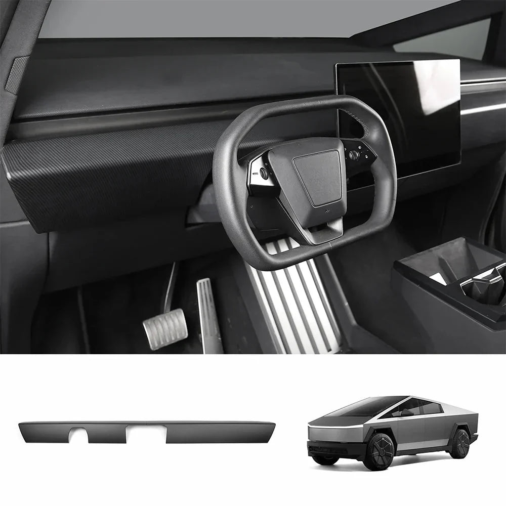 Cybertruck Carbon Fiber Dashboard Covers (2pcs, Glare-Free)