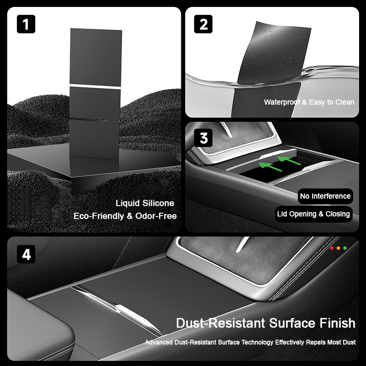 Static-Cling Console Mat for Model 3 / Y（2021+）