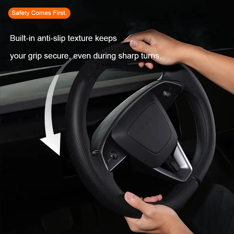 Breathable Snap-On Steering Wheel Cover for Tesla Model 3/Y