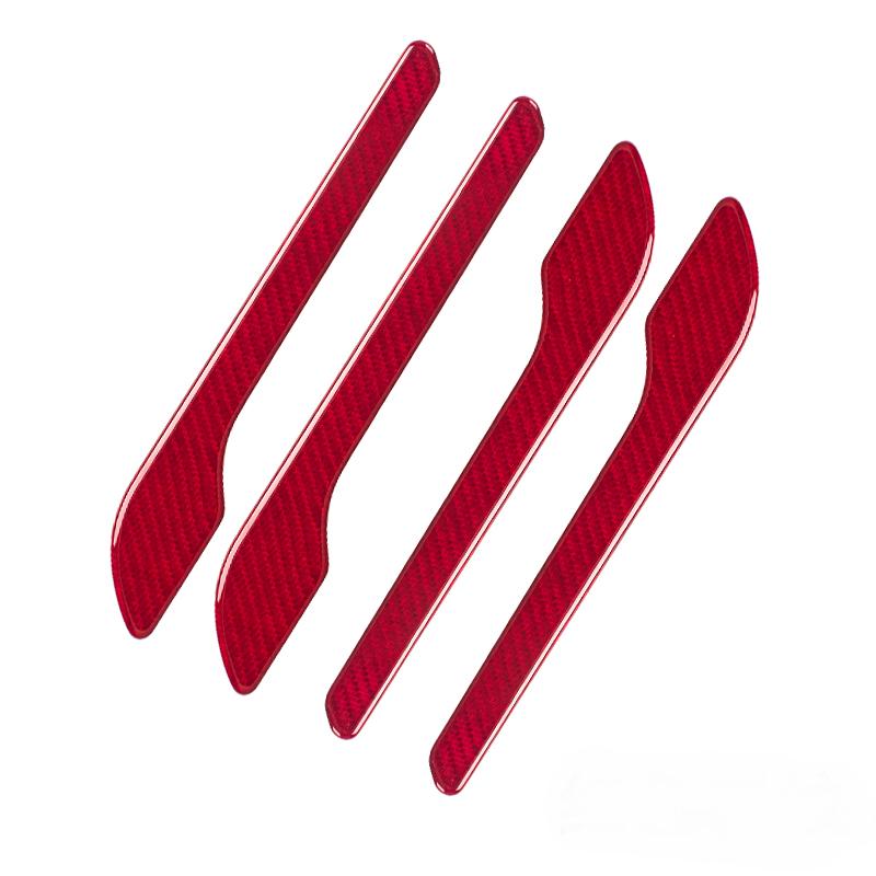 Carbon Fiber Door Handle Protector Covers Tesla Model 3/Y Model 3 2017-Present & Model Y 2020-Present Bright Red Carbon Fiber