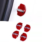 Real Dry Carbon Fiber Door Lock Cover for Tesla Model 3 & Model Y Red