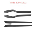 Door Trim Dry Carbon Fiber Overlay for Tesla Model S/X Model X 2016-2022 Glossy