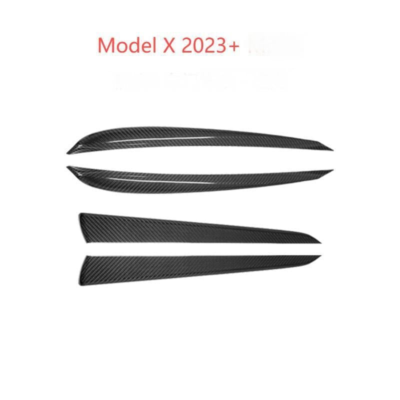 Door Trim Dry Carbon Fiber Overlay for Tesla Model S/X Model X 2023 - Present Glossy