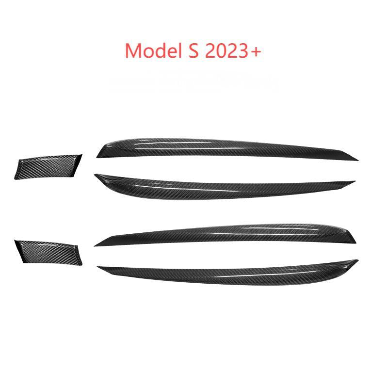Door Trim Dry Carbon Fiber Overlay for Tesla Model S/X Model S 2023 - Present Glossy