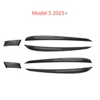 Door Trim Dry Carbon Fiber Overlay for Tesla Model S/X Model S 2023 - Present Glossy