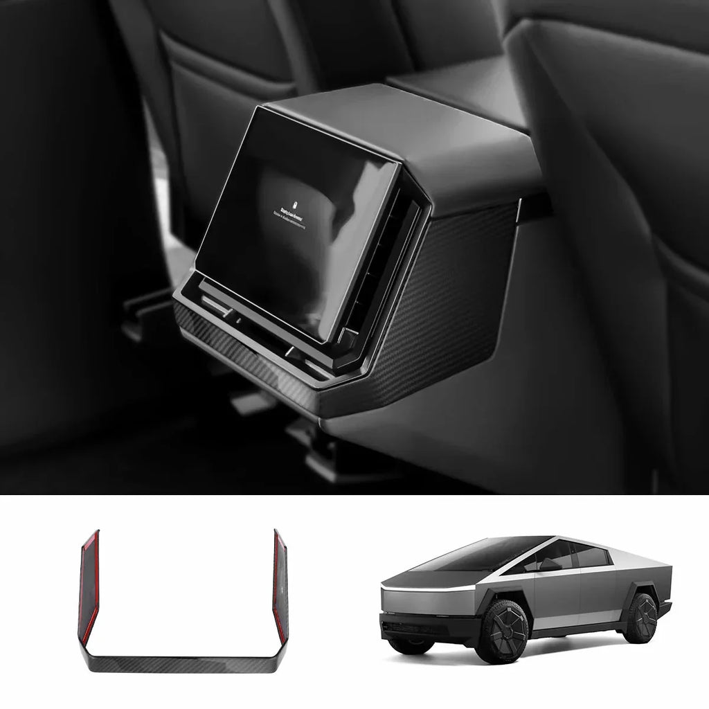 Dry Carbon Fiber Rear Screen Frame Cover / Frame Full Wrap for Tesla Cybertruck Frame Full Wrap Glossy Carbon Fiber