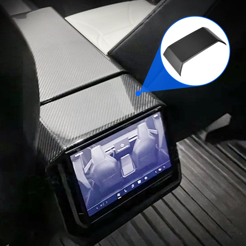 Dry Carbon Fiber Rear Screen Frame Cover / Frame Full Wrap for Tesla Cybertruck Rear Screen Frame Cover Glossy Carbon Fiber