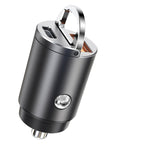 Fast USB Car Charger Adapter for Tesla Type C + USB Black