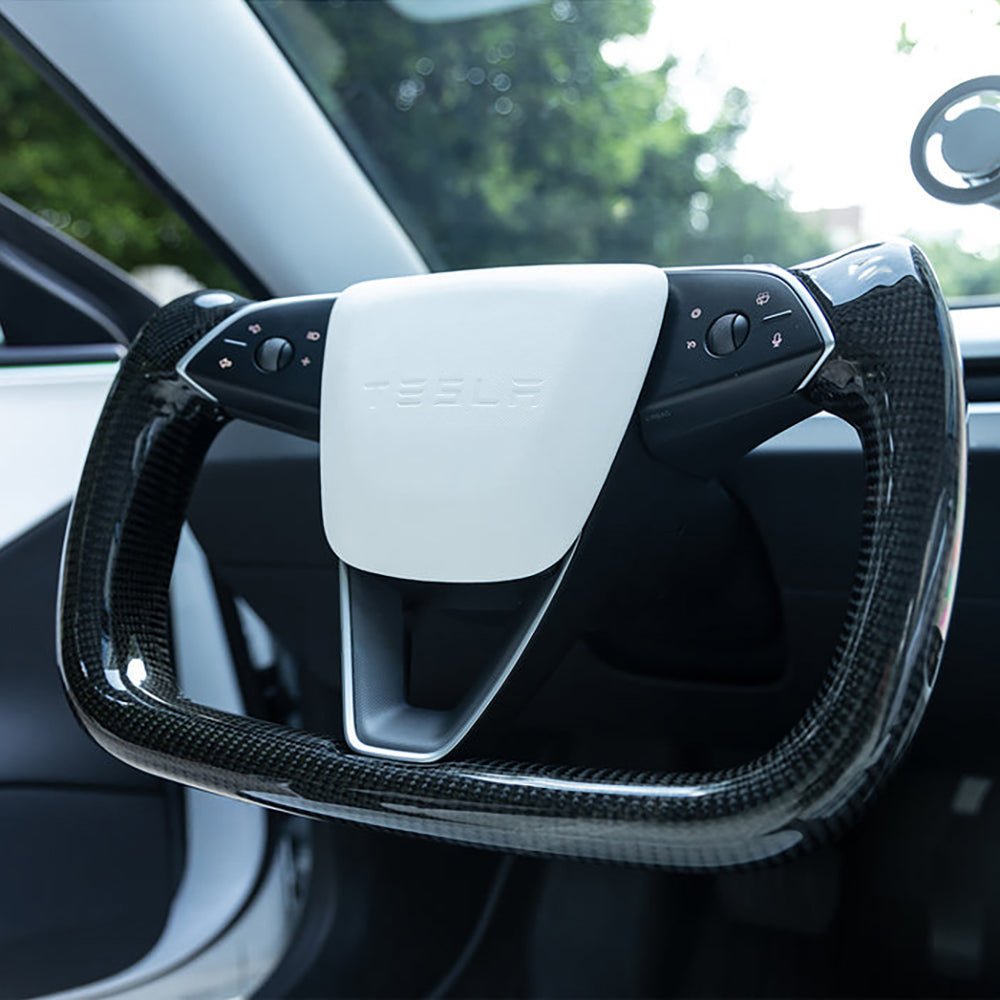 Full Carbon Fiber Yoke Steering Wheel for Tesla Model 3 Highland & Model Y Juniper