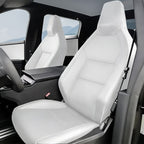 Full Leather Seat Covers for Tesla Cybertruck (10 PCS) White