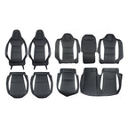 Full Leather Seat Covers for Tesla Cybertruck (10 PCS) Black and White