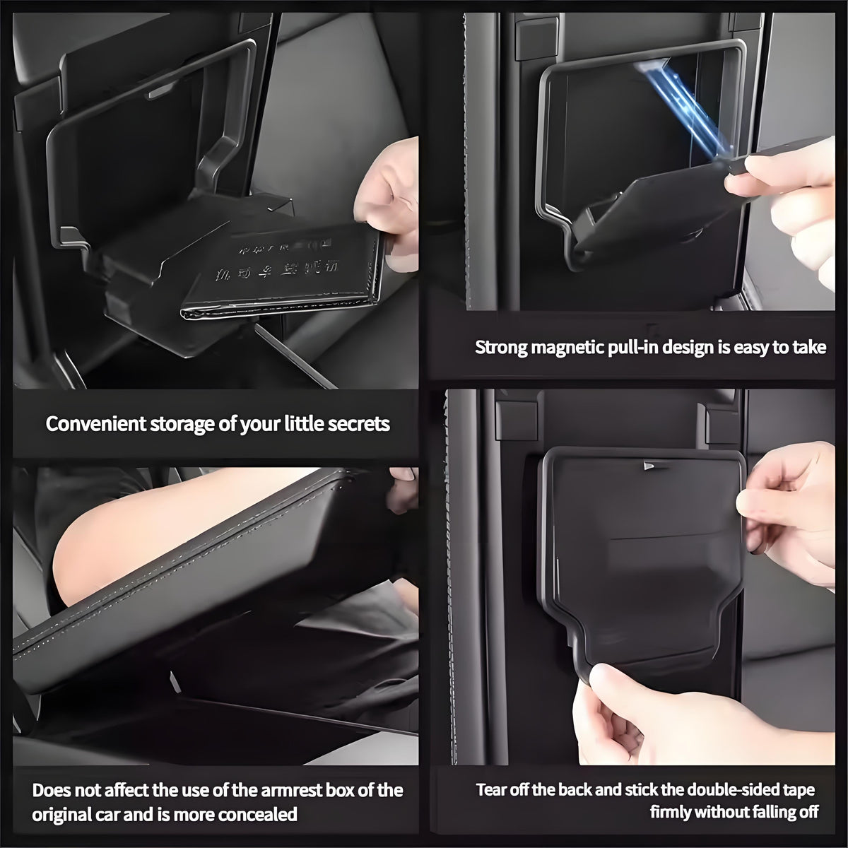 Hidden Armrest Storage Box for Tesla Model Y Juniper & Model 3 Highland