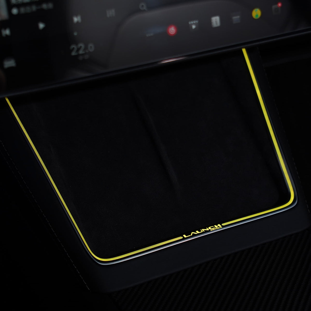 Laser-Carved Ambient Light for Model Y Juniper Wireless Charging Port