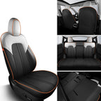 Leather Seat Covers for Tesla Model Y Model Y (2020-2024) Black and Grey