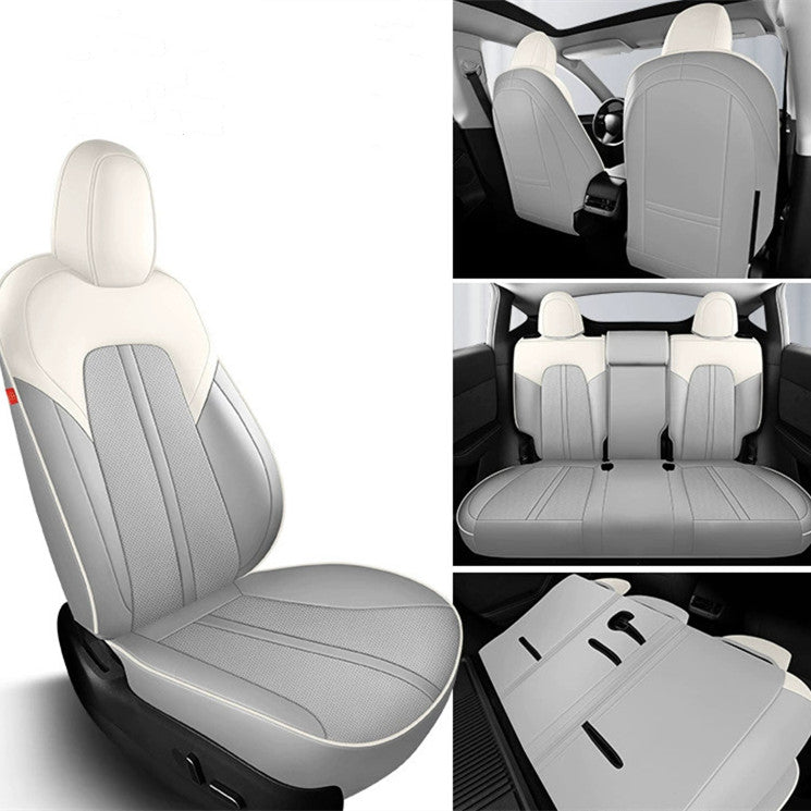 Leather Seat Covers for Tesla Model Y Model Y (2020-2024) Moonstone Gray
