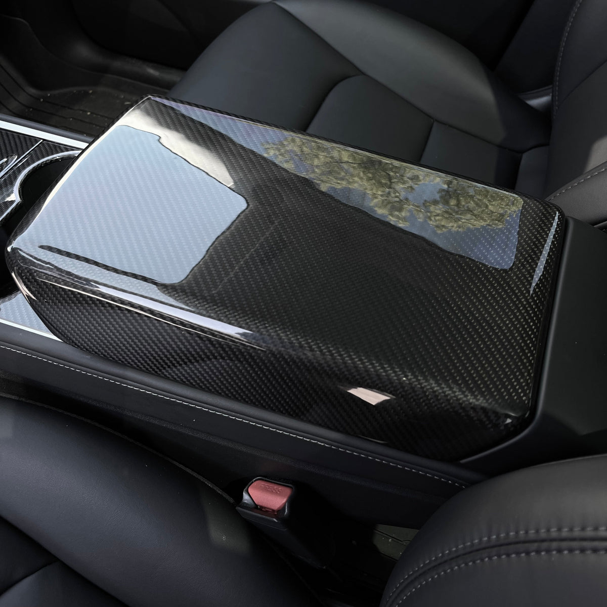 Dry Carbon Fiber Armrest Cover for Tesla Model 3/Y