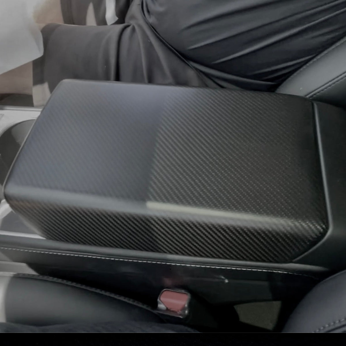 Dry Carbon Fiber Armrest Cover for Tesla Model 3/Y Matte Model 3 2017-2023 & Model Y 2020-ON
