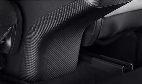 Carbon Fiber Backseat Center Console Base Cap for Tesla Model 3/Y