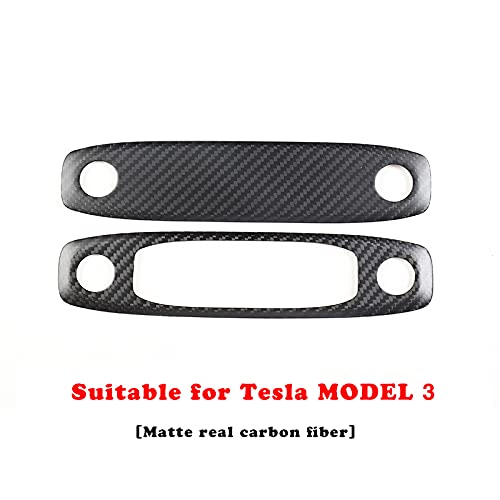 Dome Light Cover - Carbon Fiber Interior Mods for Tesla Model 3 / Y Model 3 2017-2023 (2 pcs) Matte Carbon Fiber